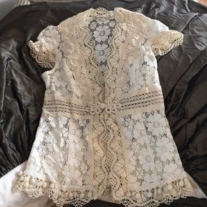 Nanette Lepore Cap Sleeve Lace Top